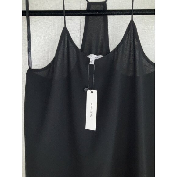 Naked Zebra Black Camisole Blouse NEW size SMALL - Picture 2 of 3